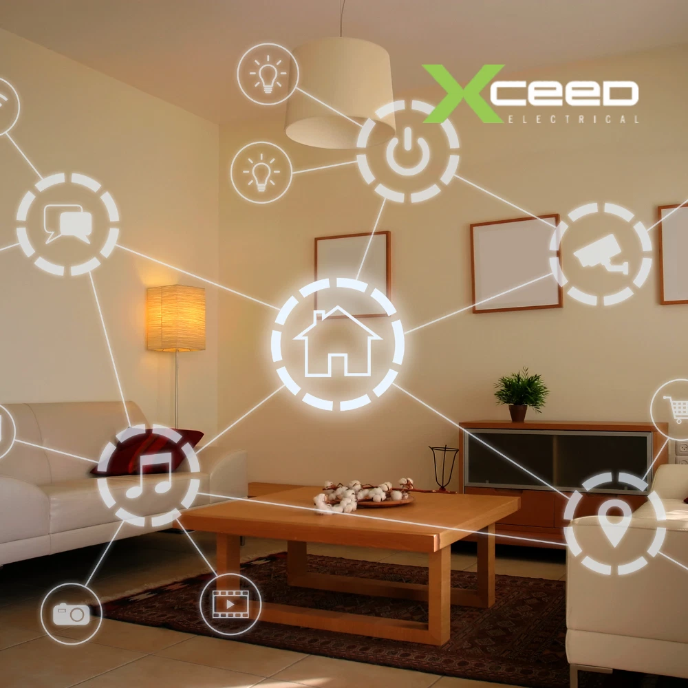 Xceed Electrical smart home automation setup in a modern living room